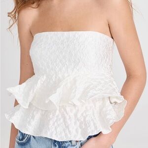 Cutest white poplin tube top ☁️ 🤍 sold out @ Revolve
